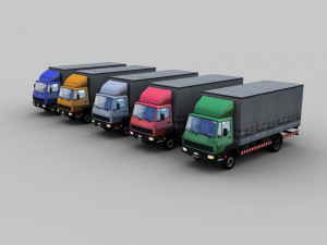 cargo truck with interior 3D Model