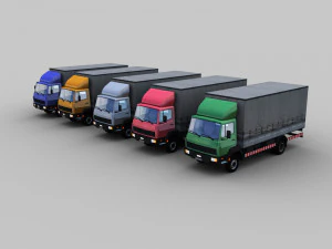 cargo truck with interior 3D Model