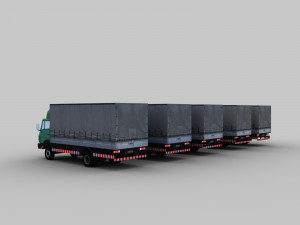 cargo truck with interior 3D Model