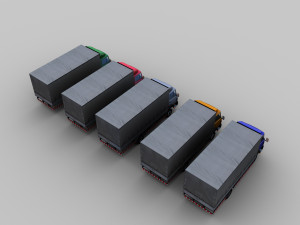 cargo truck with interior 3D Model