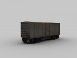 freight wagon lowpoly Model 3D