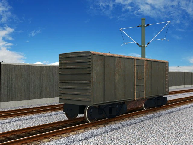 freight wagon lowpoly 3D Model .c4d .max .obj .3ds .fbx .stl .blend