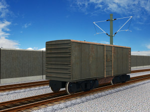 freight wagon lowpoly 3D मॉडल