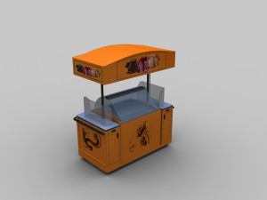 ice cream cart low-poly 3D Model