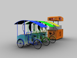 ice cream cart low-poly 3D Model