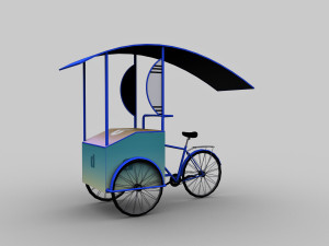 ice cream cart low-poly 3D Model