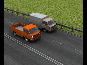 vieux pick-up avec int&eacute;rieur low-poly Modèle 3D