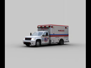 ambulance van with interior 3D Model