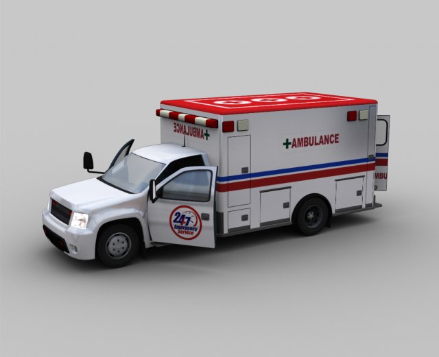 ambulance van with interior Modelo 3D .c4d .max .obj .3ds .fbx .stl .blend 