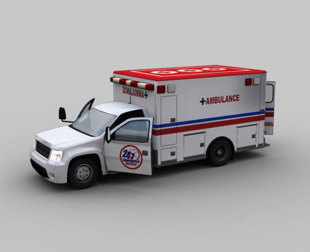 ambulance van with interior 3D Model .c4d .max .obj .3ds .fbx .stl .blend 
