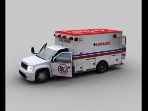 Krankenwagen mit Innenausstattung 3D Modell