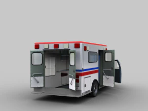 ambulance van with interior 3D Model