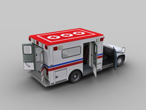 ambulance van with interior Modelo 3D