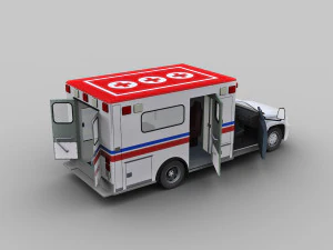 ambulance van with interior 3D Model
