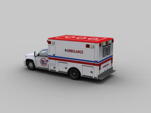 ambulance van with interior 3D Model