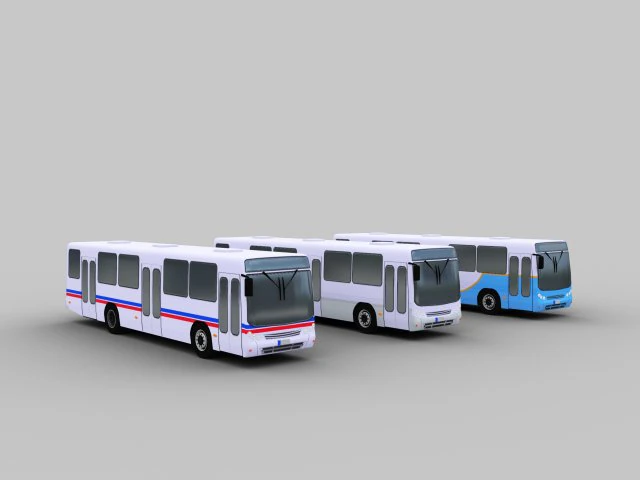 mercedes bus lowpoly 3D Model .c4d .max .obj .3ds .fbx .stl .blend 
