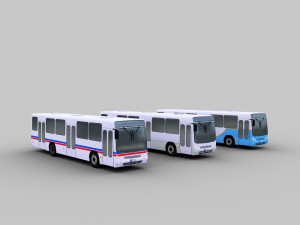 mercedes bus lowpoly Model 3D