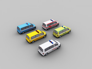 ambulance low poly Model 3D