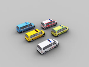 ambulance low poly 3D Model
