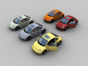 vw beetle turbo 5 color 3D Model