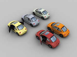 vw beetle turbo 5 color 3D मॉडल