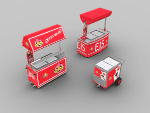 ice cream cart pack 3D Model