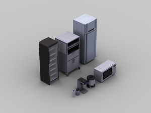kitchen appliances lowpoly Modelo 3D