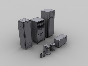 kitchen appliances lowpoly Modelo 3D