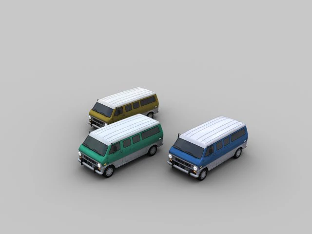 lowpoly van 3 3D Model .c4d .max .obj .3ds .fbx .stl .blend