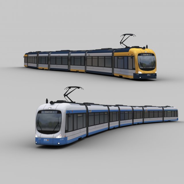 lowpoly tram 9-rnv tram 3Dモデル .c4d .max .obj .3ds .fbx .stl .blend 