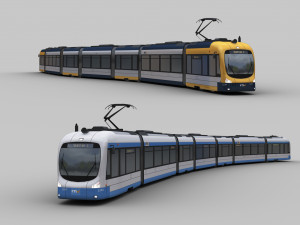 lowpoly tram 9-rnv tram 3D Model