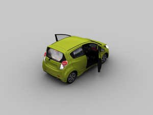 chevrolet spark lowpoly Modelo 3D