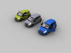 chevrolet spark lowpoly Model 3D