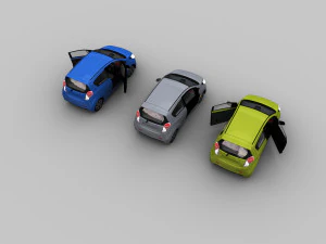 chevrolet spark lowpoly Model 3D
