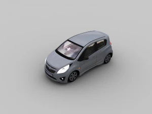 chevrolet spark lowpoly Model 3D