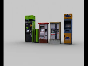 ticket machin pack low-poly 3D Model