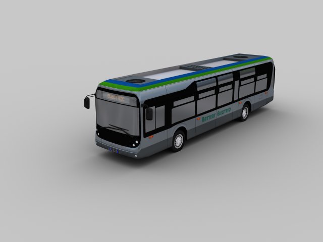 electric bus lowpoly 4 3D Model .c4d .max .obj .3ds .fbx .stl .blend 
