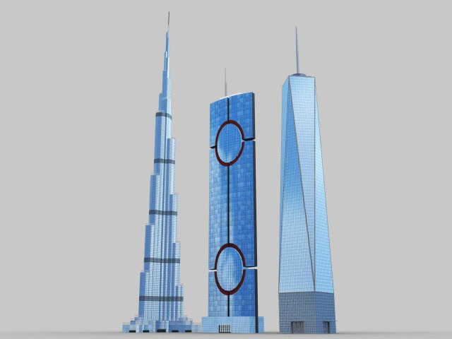 modern building pack 1 3D Model .c4d .max .obj .3ds .fbx .stl .blend 