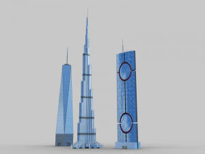 modern building pack 1 3D Model