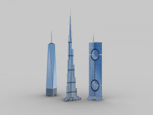 modern building pack 1 3D Model