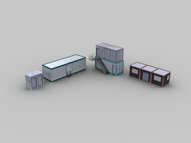 Office container pack1 3D Model .c4d .max .obj .3ds .fbx .stl .blend 