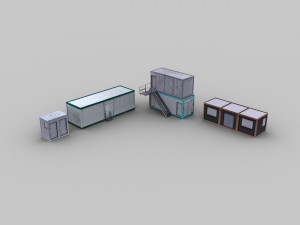 Office container pack1 3D Model
