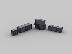 Office container pack1 Model 3D