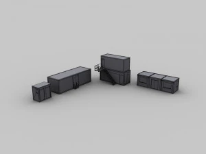Office container pack1 3D Model
