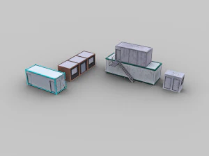 Office container pack1 3D Model