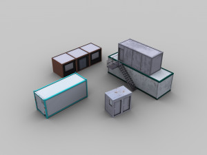 Office container pack1 Model 3D