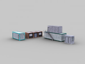 Office container pack1 Model 3D