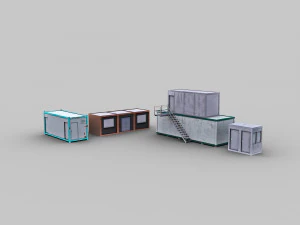 Office container pack1 3D Model