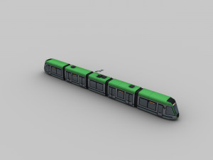Low Poly Tram 13 3D Model