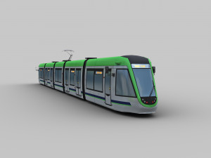 Low Poly Tram 13 3D Model